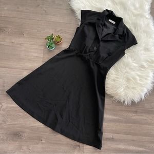 Calvin Klein Black Button Shirt Dress Rain Coat